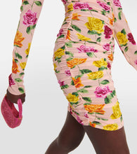 Magda Butrym Ruched off-shoulder floral minidress