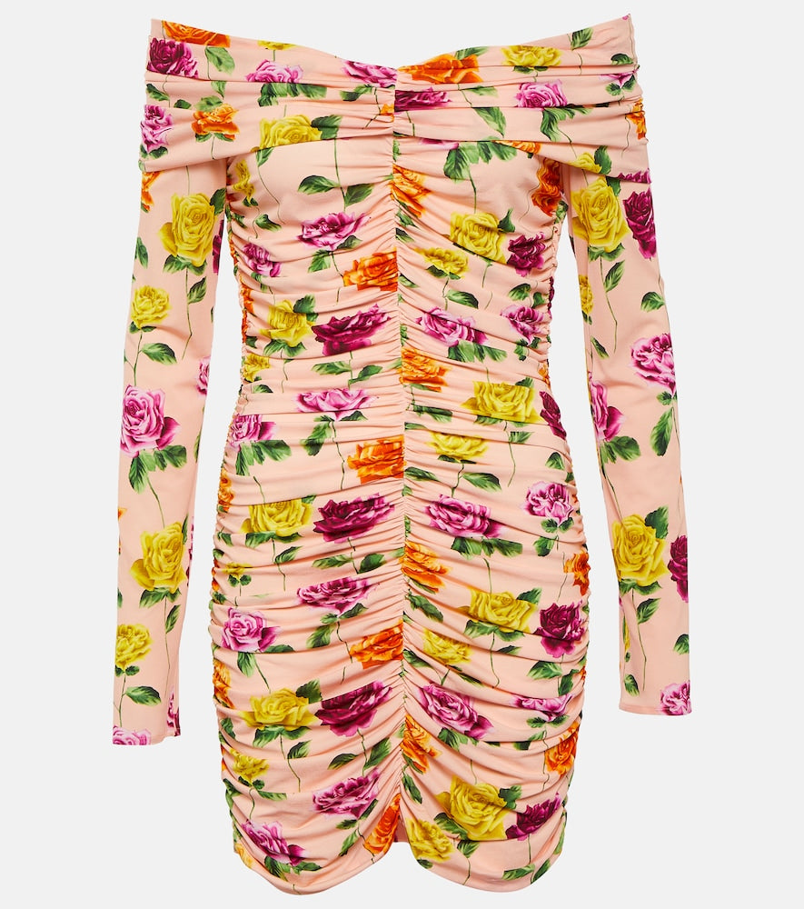 Magda Butrym Ruched off-shoulder floral minidress. Magda Butrym 褶皱露肩碎花迷你连衣裙