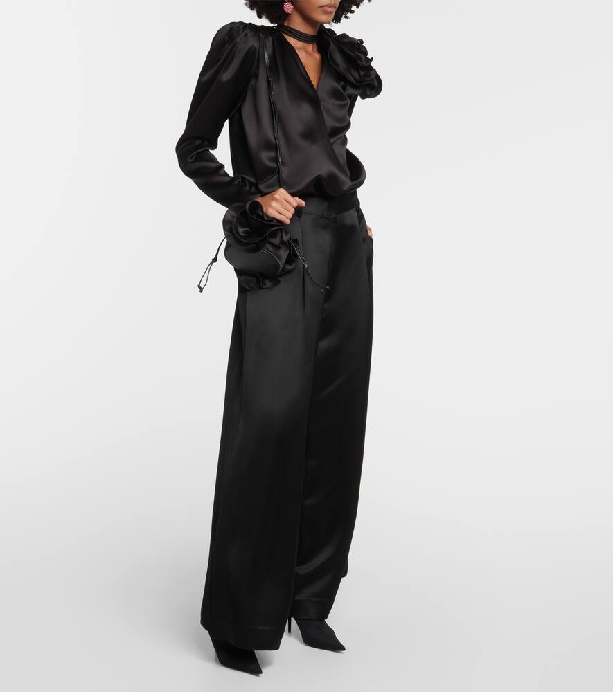 Magda Butrym Ruched satin shoulder bag