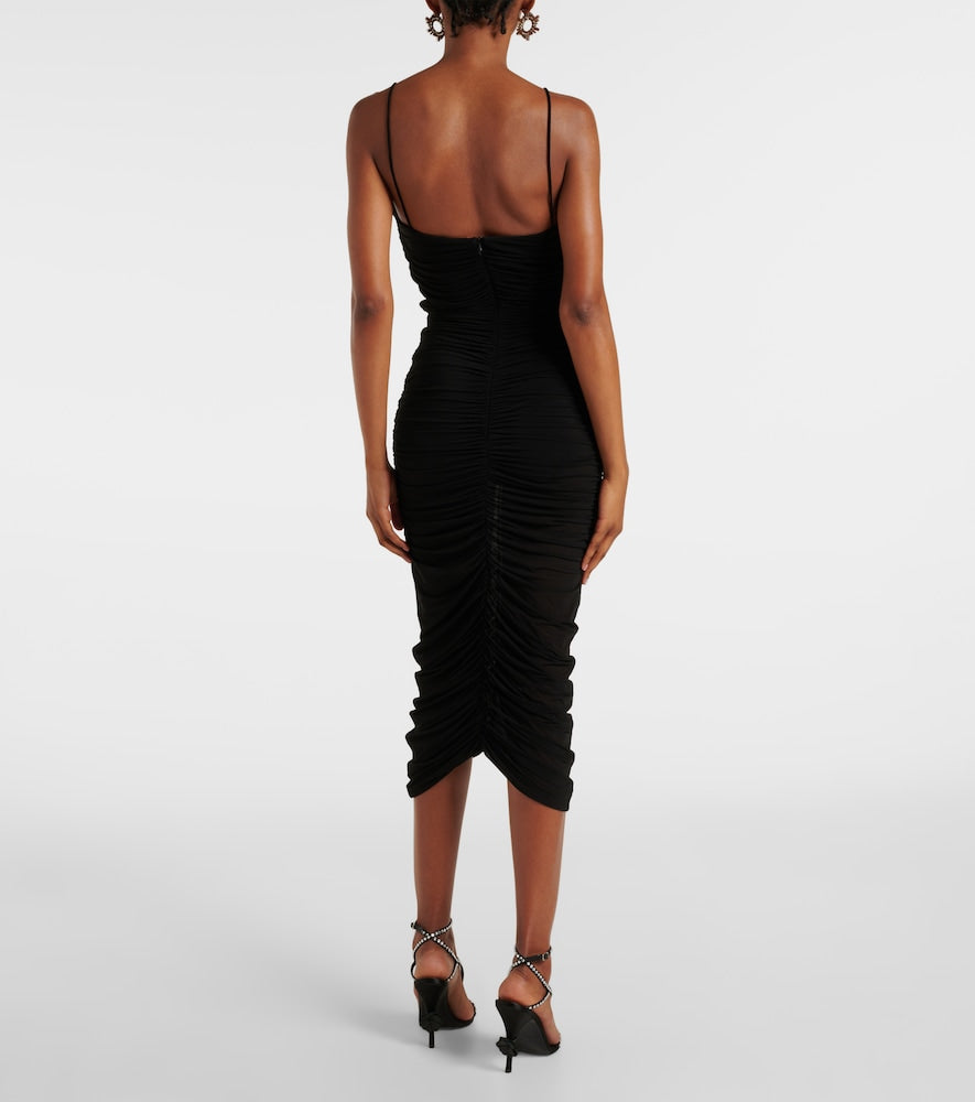 Magda Butrym Ruffled ruched jersey midi dress
