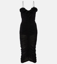 Magda Butrym Ruffled ruched jersey midi dress. Magda Butrym 荷叶边褶皱针织中长连衣裙