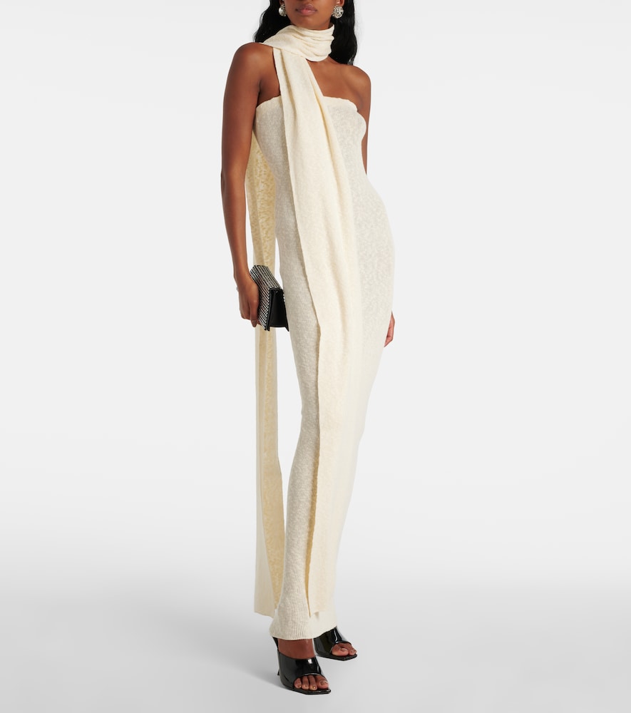 Magda Butrym Scarf-detail linen and cotton maxi dress