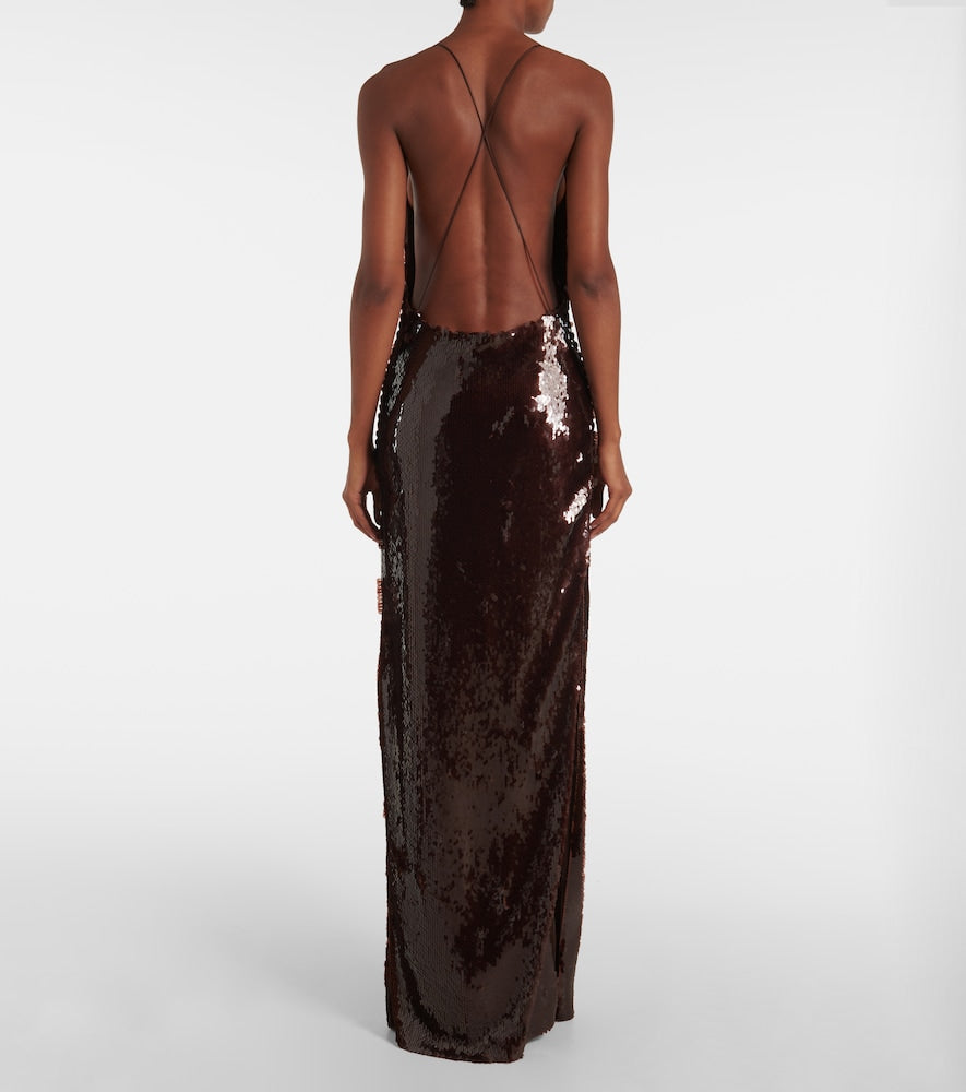 Magda Butrym Sequined draped gown
