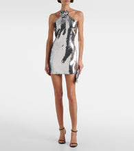 Magda Butrym Sequined floral-appliqu√É¬© minidress