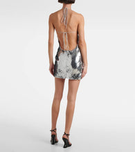 Magda Butrym Sequined floral-appliqué minidress