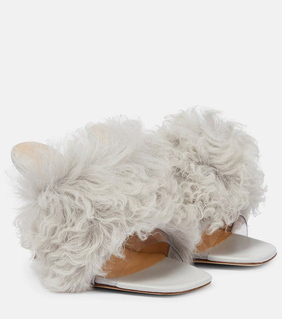 Magda Butrym Shearling PVC mules