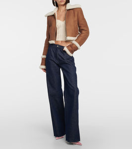 Magda Butrym Shearling-lined suede jacket