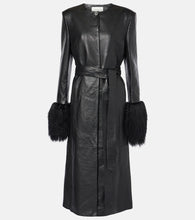 Magda Butrym Shearling-trimmed leather coat - 玛格达·布特里姆羊毛饰边皮大衣