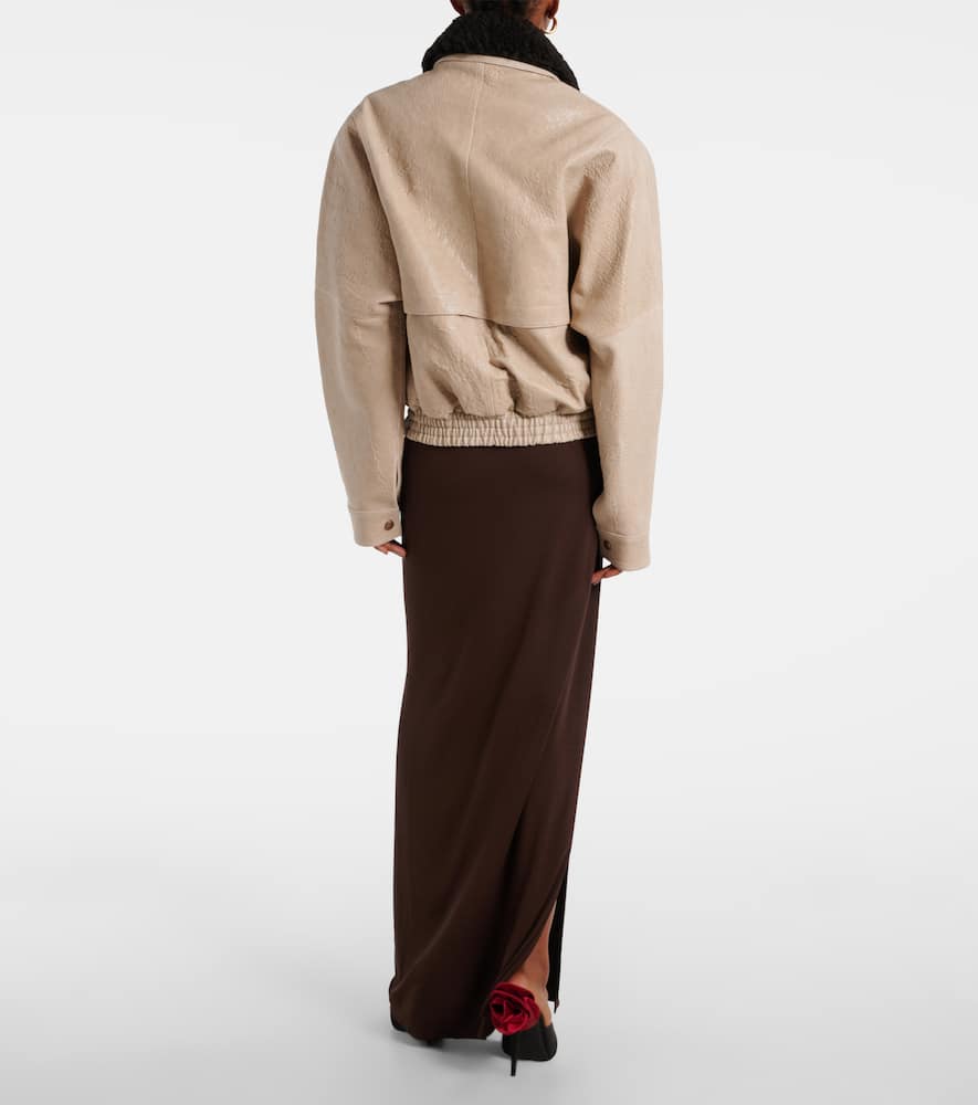 Magda Butrym Shearling-trimmed leather jacket
