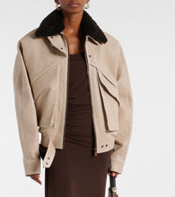 Magda Butrym Shearling-trimmed leather jacket