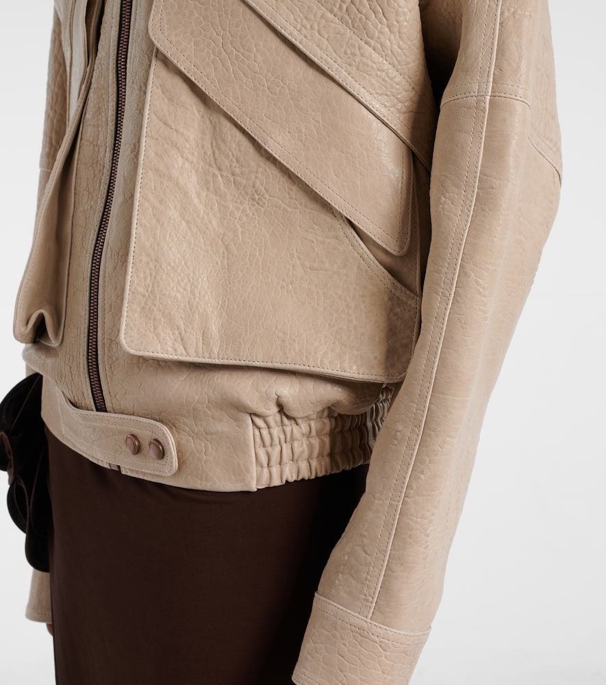 Magda Butrym Shearling-trimmed leather jacket