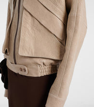 Magda Butrym Shearling-trimmed leather jacket