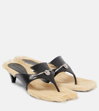 Magda Butrym Shearling-trimmed leather sandals