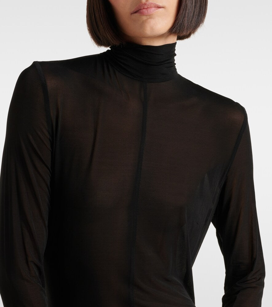 Magda Butrym Sheer faux fur-trimmed minidress