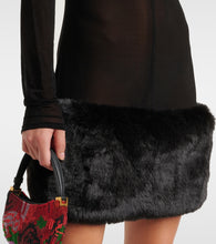 Magda Butrym Sheer faux fur-trimmed minidress