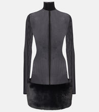 Magda Butrym Sheer faux fur-trimmed minidress. Magda Butrym 透明人造毛皮饰边迷你连衣裙