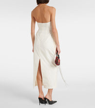Magda Butrym Strapless silk taffeta midi dress