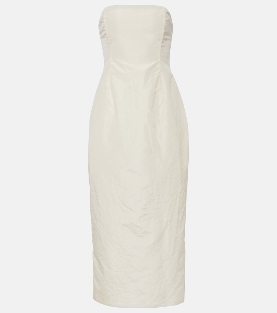 Magda Butrym Strapless silk taffeta midi dress. Magda Butrym 无肩带真丝塔夫绸中长连衣裙