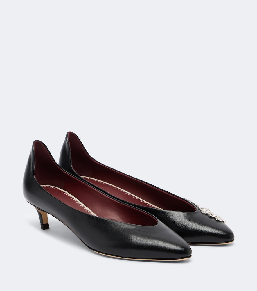 Magda Butrym Embellished leather pumps (Black) - Mid Heel Pumps
