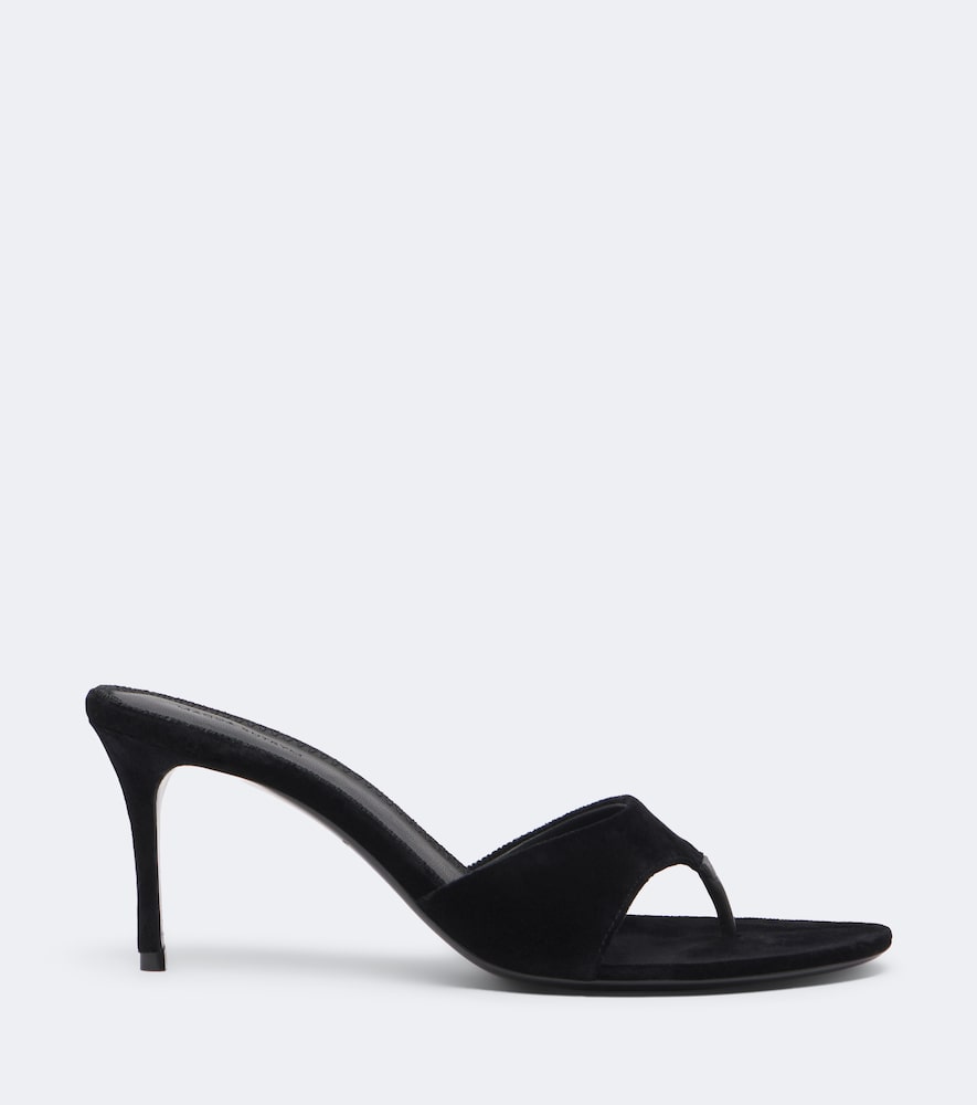 Magda Butrym Velvet thong sandals in Black - High-Heel Sandals