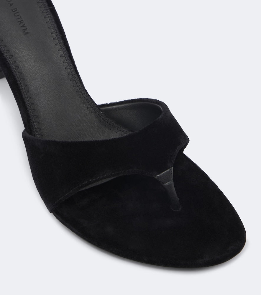Magda Butrym Velvet thong sandals in Black - High-Heel Sandals