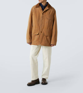 Maison Margiela Corduroy-trimmed cotton jacket