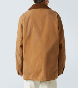 Maison Margiela Corduroy-trimmed cotton jacket