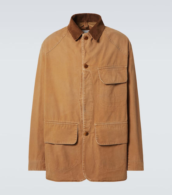 Maison Margiela Corduroy-trimmed cotton jacket