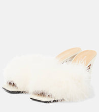 Maison Margiela Feather-embellished mules