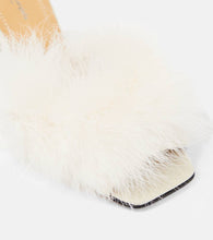 Maison Margiela Feather-embellished mules