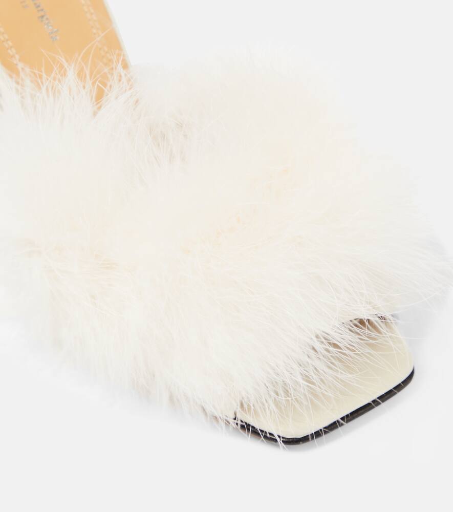 Maison Margiela Feather-embellished mules