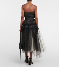 Maison Margiela Floral-appliqué silk and tulle midi dress