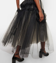 Maison Margiela Floral-appliqué silk and tulle midi dress