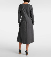 Maison Margiela Gathered cotton and wool midi dress