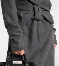 Maison Margiela Gathered cotton and wool midi dress