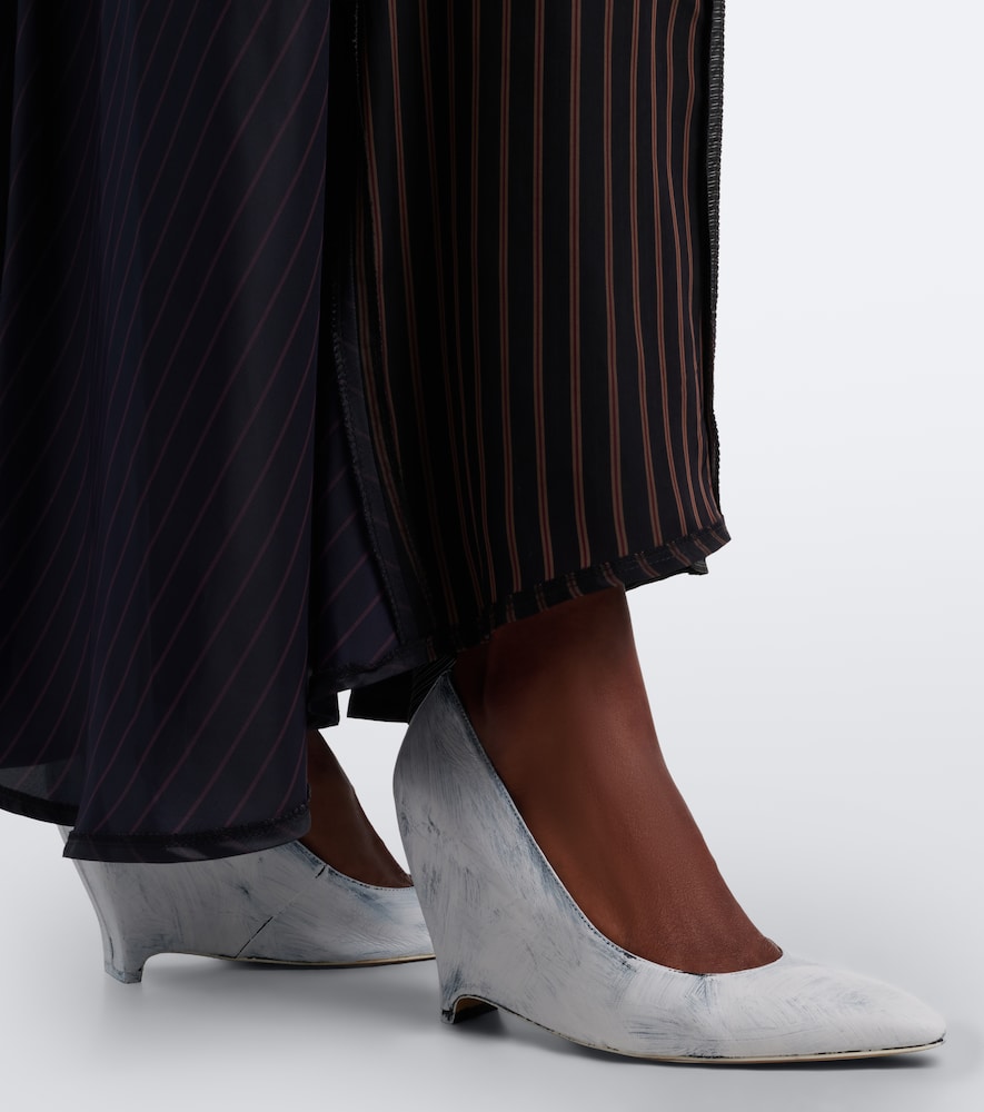 Maison Margiela Heel-Less leather wedge pumps