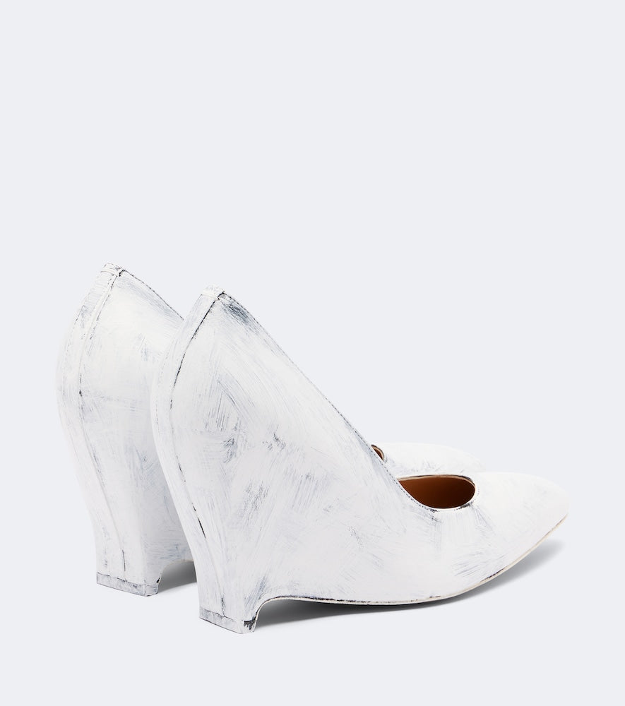 Maison Margiela Heel-Less leather wedge pumps