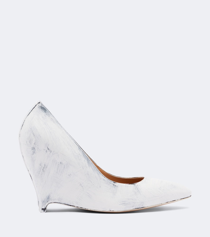 Maison Margiela Heel-Less leather wedge pumps