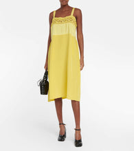 Maison Margiela Lace-trimmed silk-blend midi dress