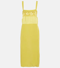 Maison Margiela Lace-trimmed silk-blend midi dress