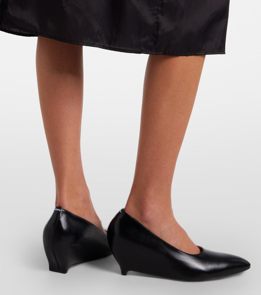 Maison Margiela Leather wedge pumps