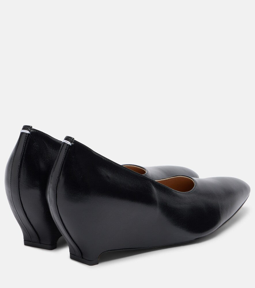 Maison Margiela Leather wedge pumps