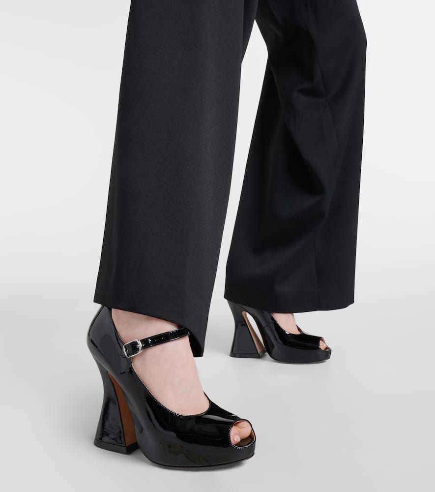 Maison Margiela Patent leather peep-toe Mary Jane pumps