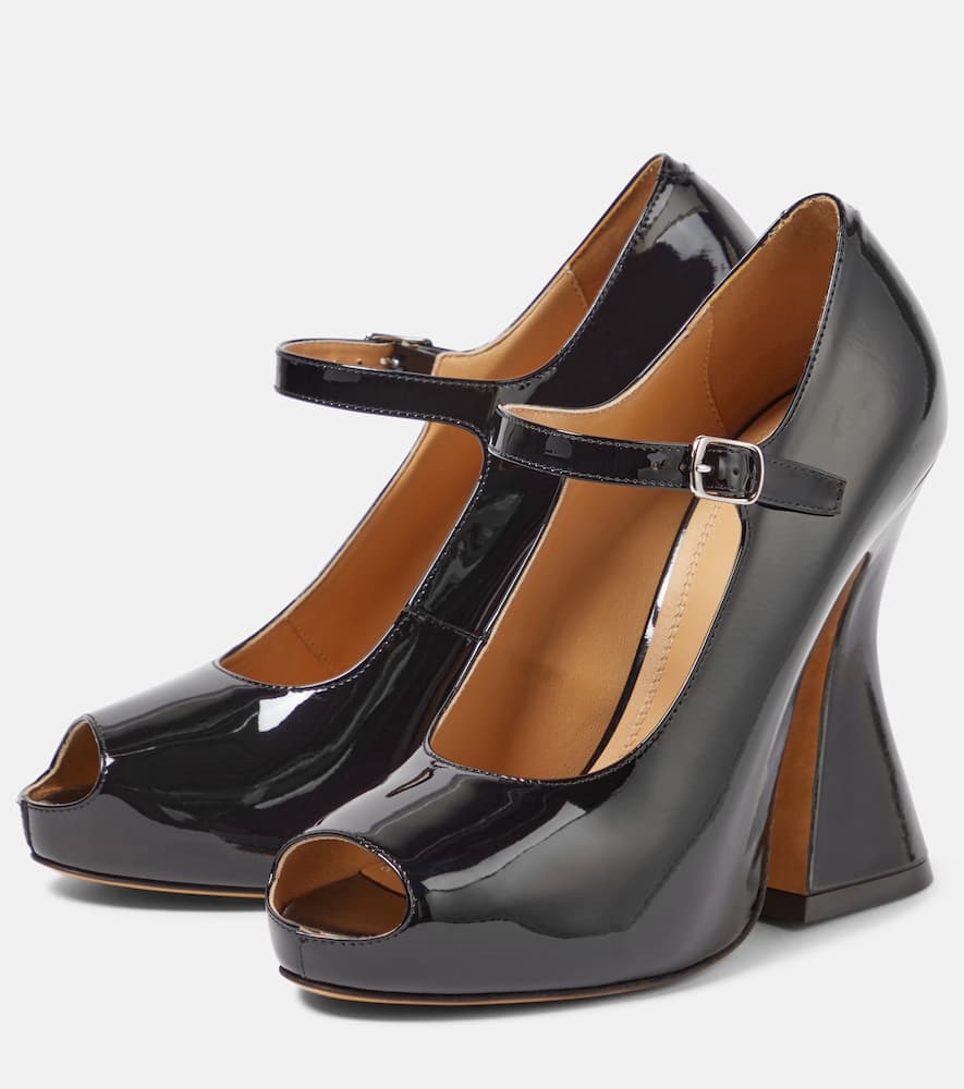 Maison Margiela Patent leather peep-toe Mary Jane pumps