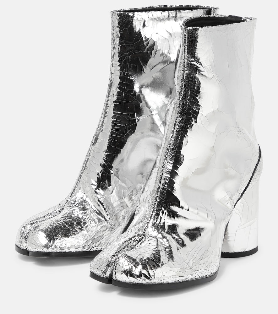 Maison Margiela Tabi metallic leather ankle boot