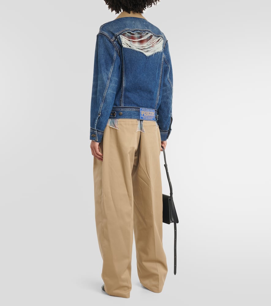 Maison Margiela x Pendleton distressed denim jacket
