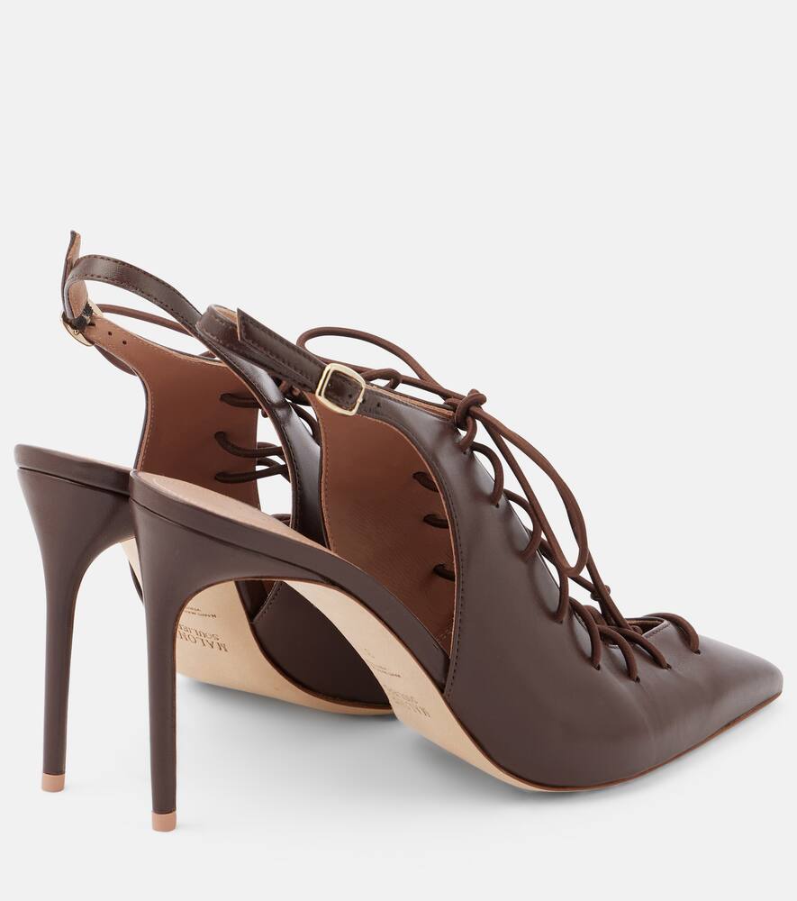 Malone Souliers Alia 90 leather slingback pumps