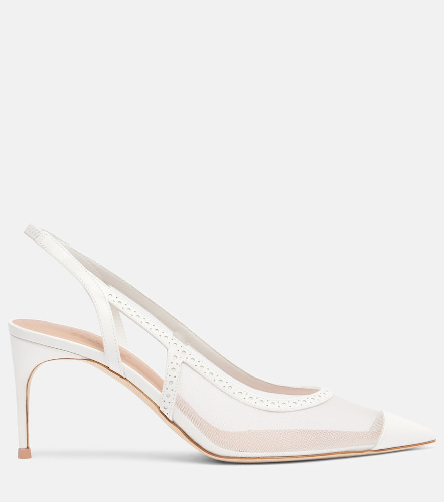 Malone Souliers Aubrey 70 mesh slingback pumps