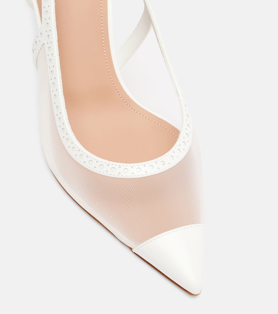 Malone Souliers Aubrey 70 mesh slingback pumps