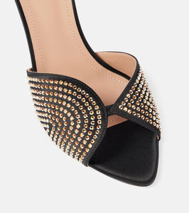 Malone Souliers Grazia 70 embellished satin mules